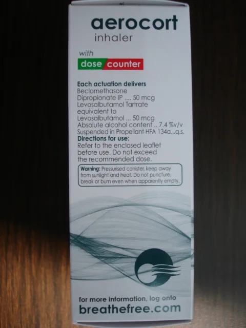 Buy Aerocort Inhaler (Beclomethasone Dipropionate 50mcg/Levosalbutamol ...