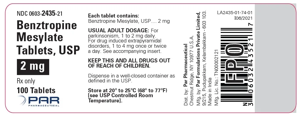 Benztropine Mesylate 2 mg USP