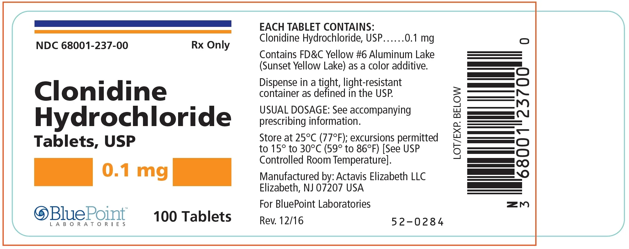 Clonidine hydrochloride USP