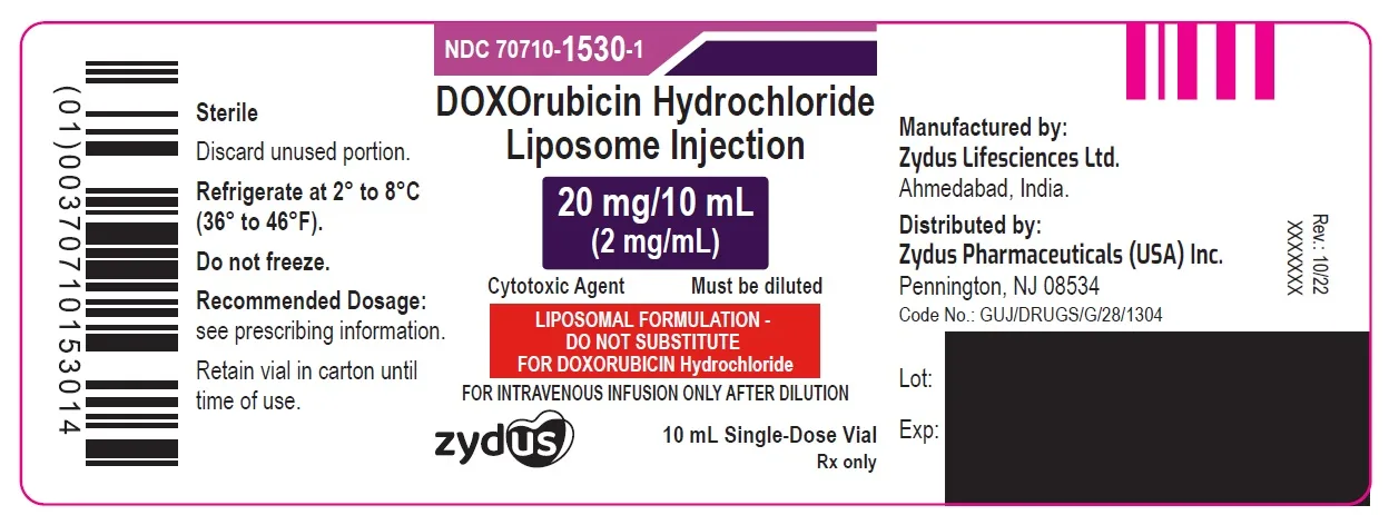 Doxorubicin HCl Liposome 20 mg 10 ml