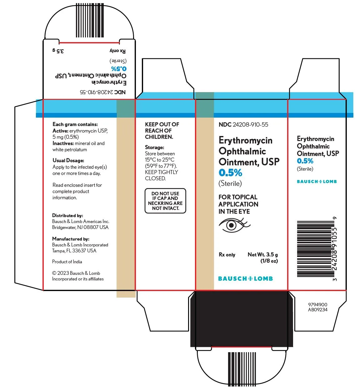 Erythromycin 0.5% Opth Oint