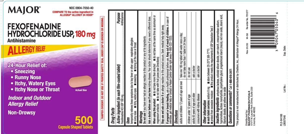 FEXOFENADINE HCL 180mg 100 tabs