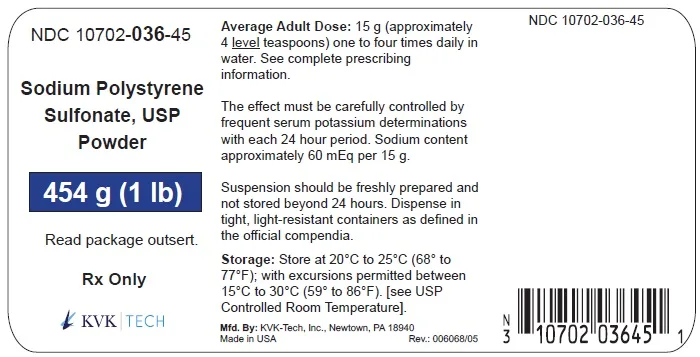 Sodium Plystyrene 4.1 mEq-gm Pwd 454 gm