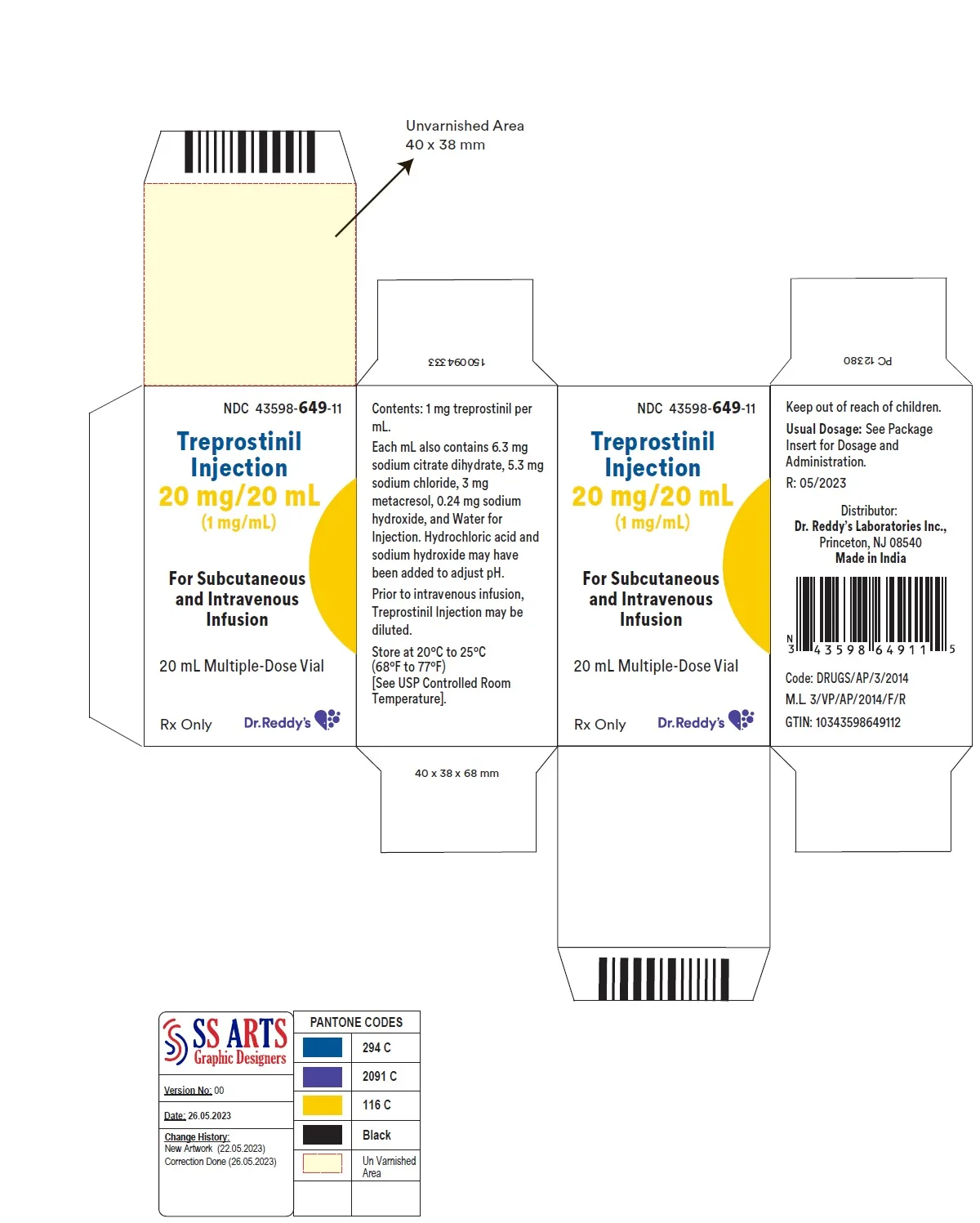 Treprostinil 20 mg Inj